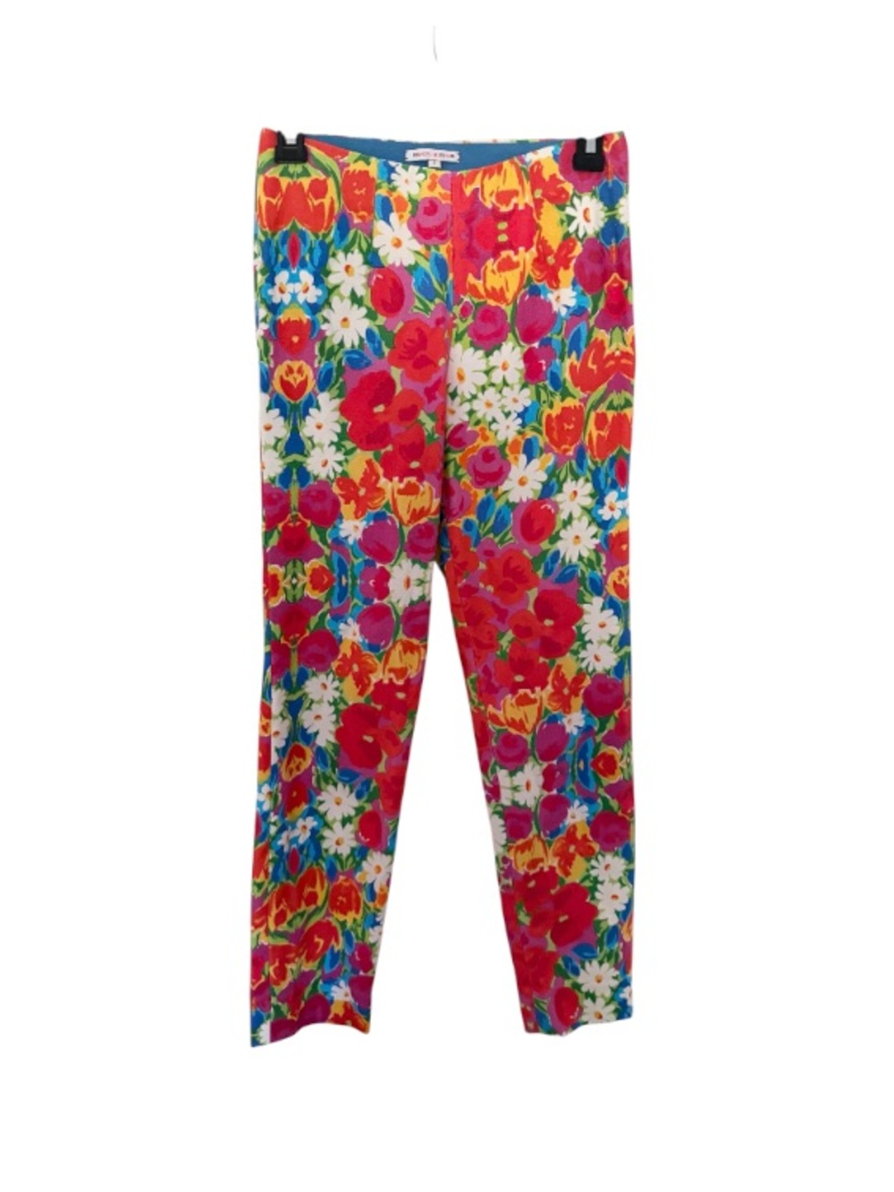 Frances Valentine Skinny Ankle Cigarette Pants Floral Multi-Color Size 0